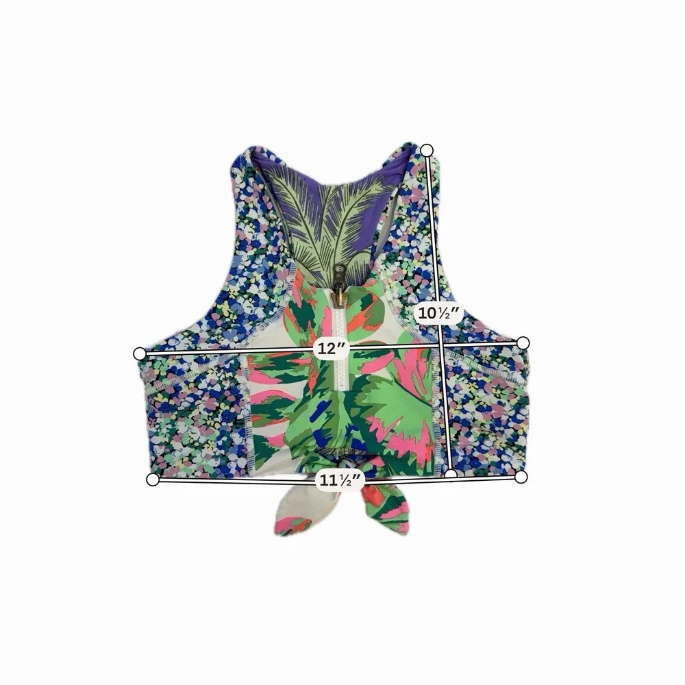 Maaji Girls 2 Piece Bikini Swimsuit Tropical Reversible Sz 10 EUC Beach Pool